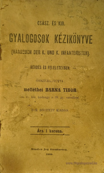 A lövészkatona tízparancsolata 1910-ből